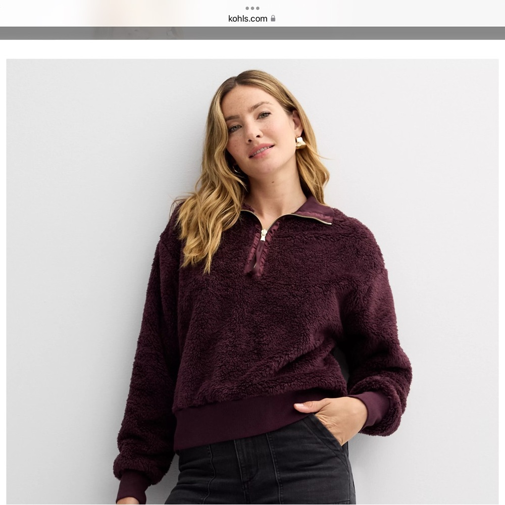 Plush Burgundy Quarter-Zip Pullover